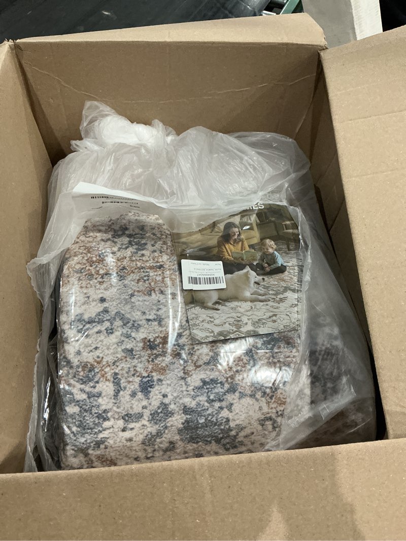 Condition photo showing Good Condition for cotiled 8x10 area rug for living room large modern neutral abstract rugs washable nonslip backing soft carpet for bedroom dining room office decor blue/brown blue/brown 8'x10' (rectangular)