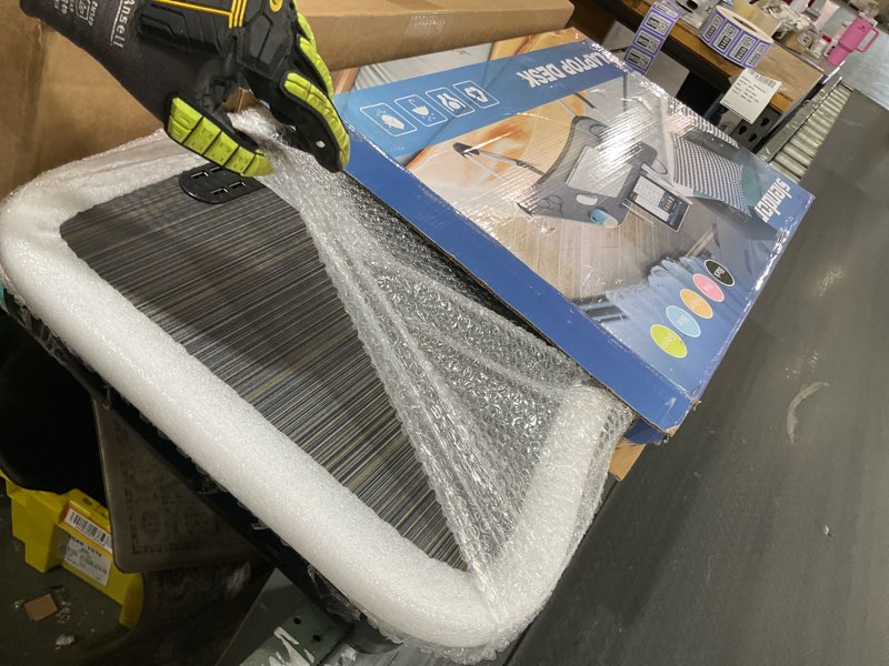 Condition photo showing Good Condition for slendor lap desk with tablet slot, foldable laptop table with storage drawer for bed?portable bed desk for laptop, computer tray with cup holder notebook stand reading holder for couch floor, black