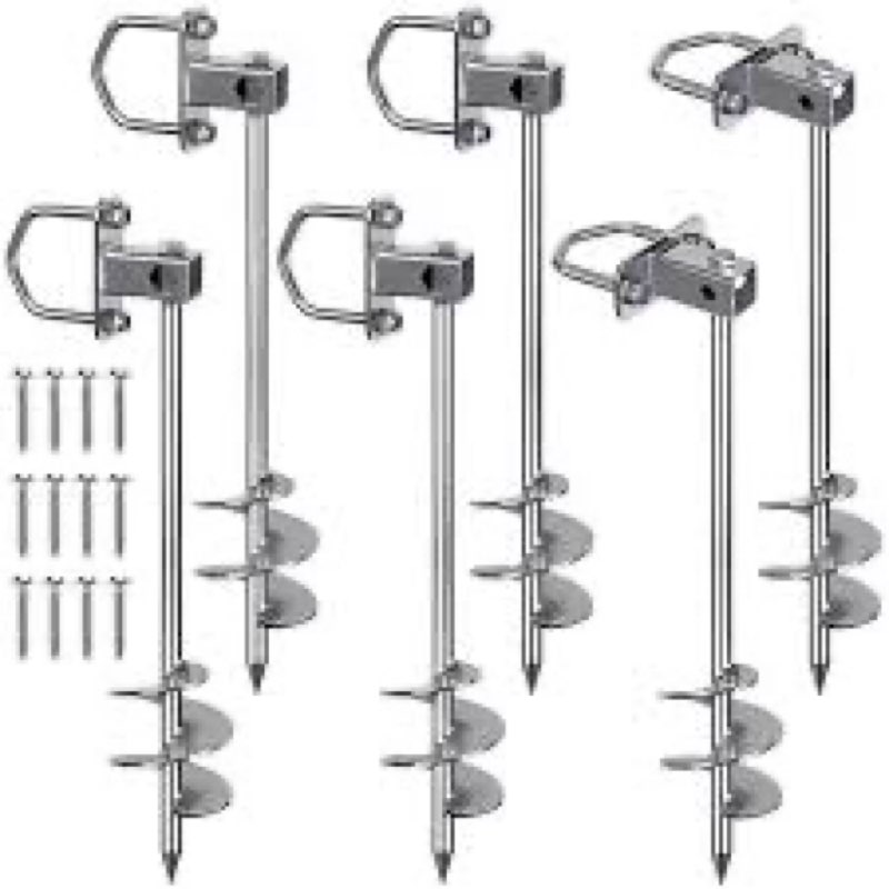 2 pack 30" ground anchors screw in shed anchors kits 2.8" wide tapered spiral trampoline earth ancho