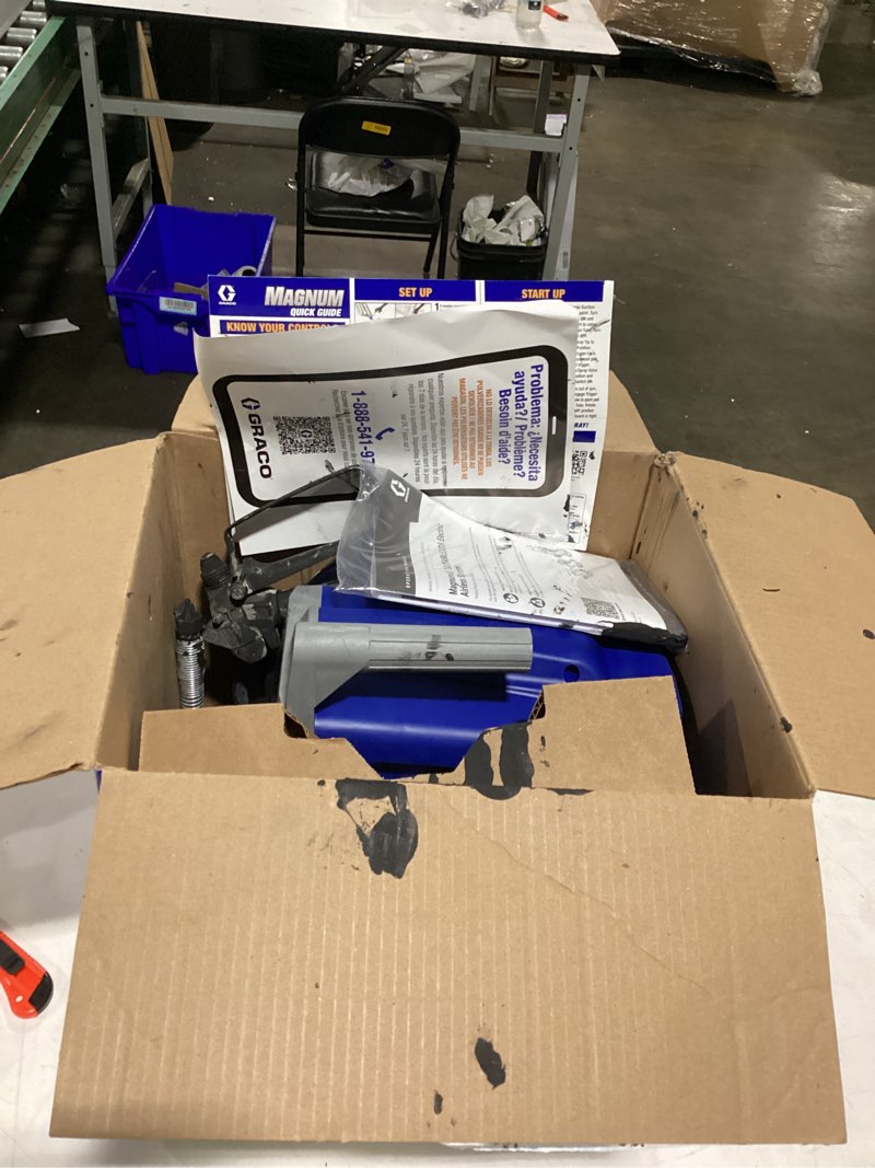 Condition photo showing As Is for graco magnum 2800 psi metal airless sprayer