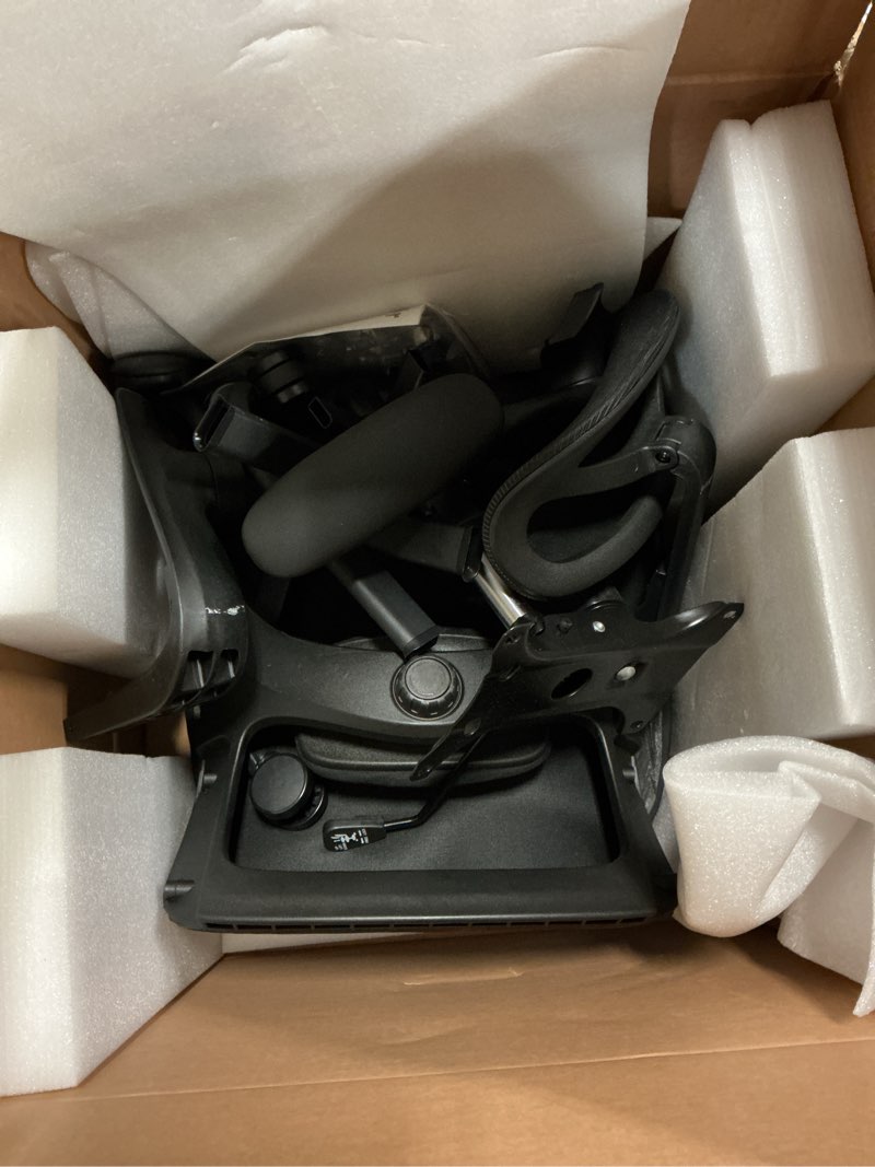Condition photo showing As Is for vecelo mid-back swivel ergonomic office chair with adjustable arms, mesh lumbar support for computer task work, black