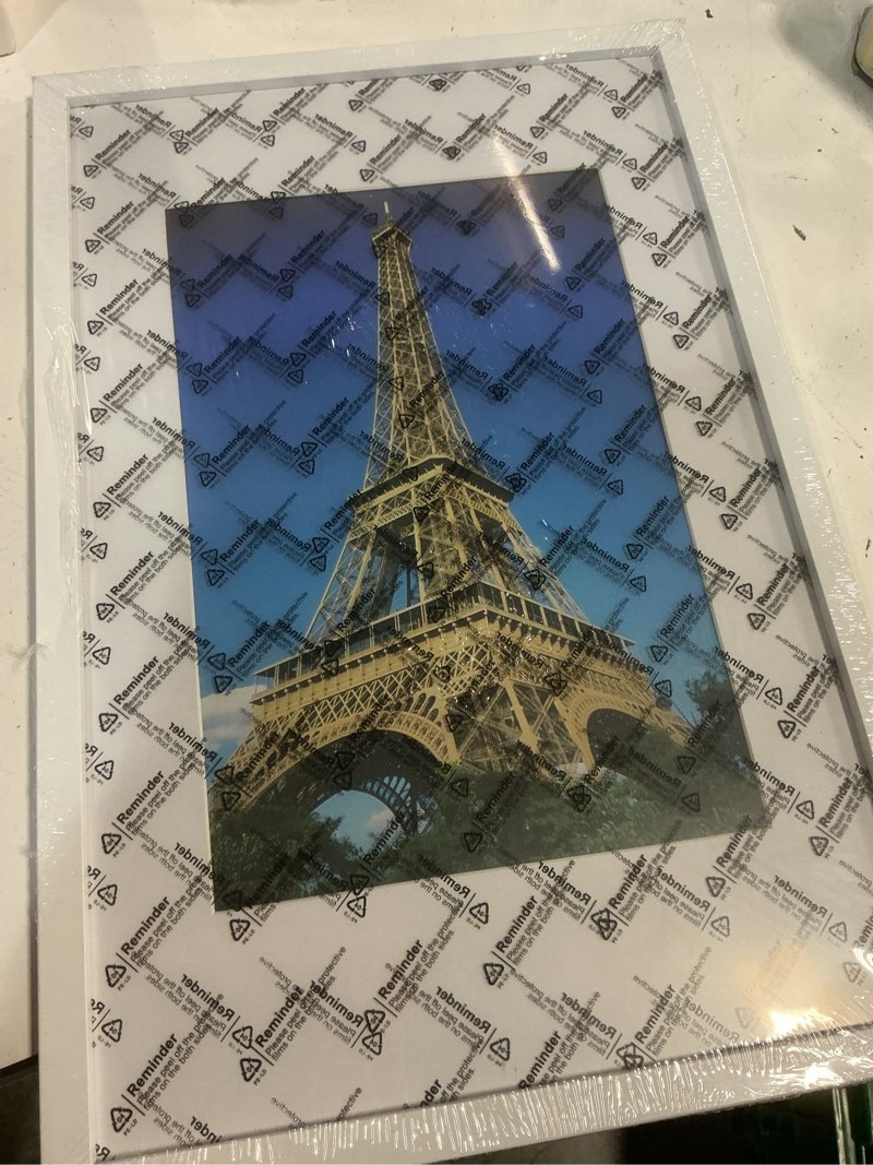 Condition photo showing Good Condition for pealsn 11x17 picture frame, display pictures 8 x 12 with mat or 11 x 17 without mat for wall mounting display, photo frames, white. white 11x17