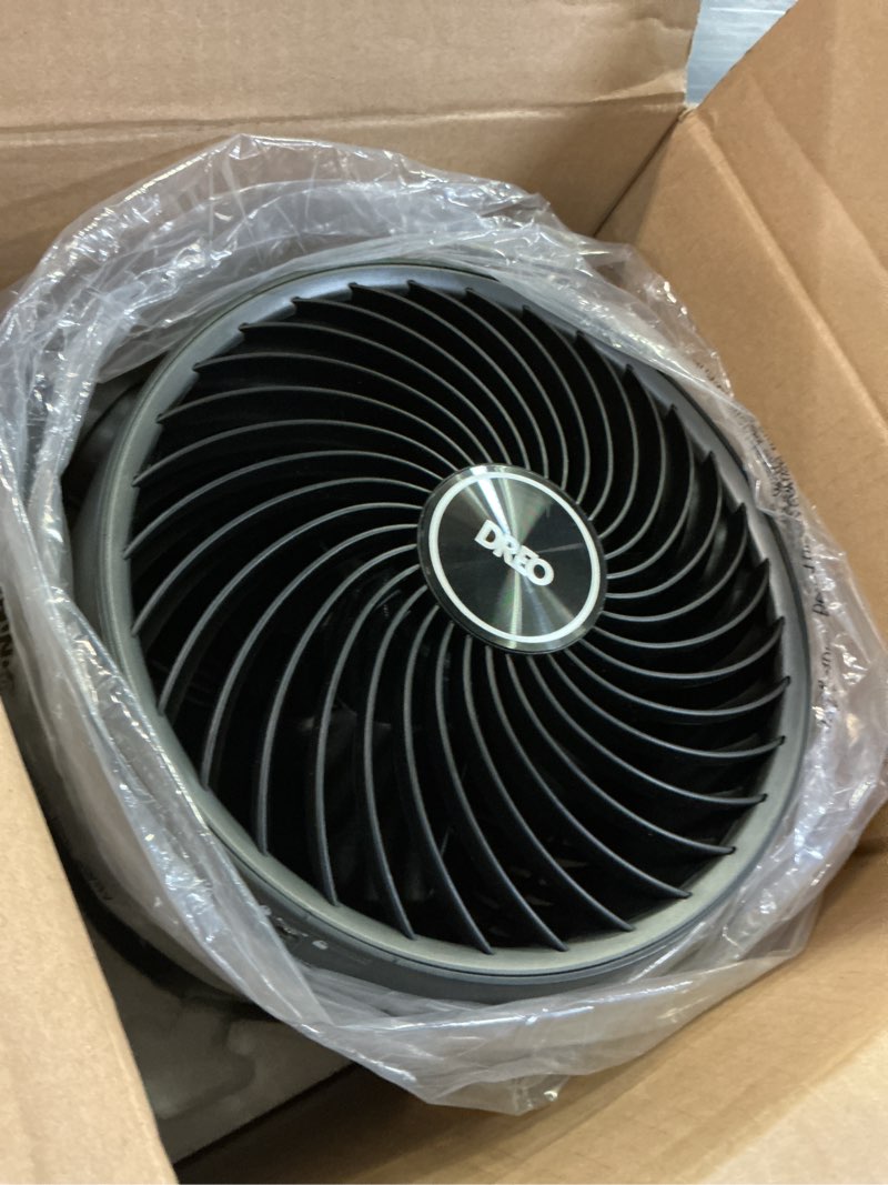 Condition photo showing Good Condition for dreo fan for bedroom, 12 inches, 70ft powerful airflow, 28db quiet table air circulator fans for whole room, 120° adjustable tilt, 3 speeds, desktop fan for home, office, kitchen