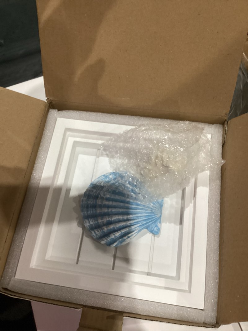 Condition photo showing New/Like New for lodocave blue seashell starfish coastal wall decor(6.3"x6.3"),3d art beach theme decorations for home, bathroom ? bedroom. ocean decorating sets for seashore house, it best gifts for beach lovers.