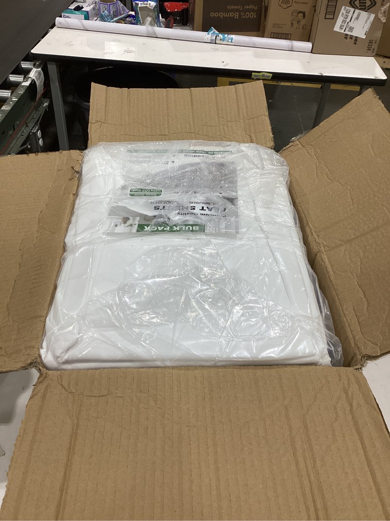 Condition photo showing New/Like New for zpecc white bulk flat sheets only king size 24 pack, easy sort top bed sheet by color-coded hem threads, soft durable brushed microfiber fabric hotel airb&bs essentials for hosts, 105"x102" king white 24