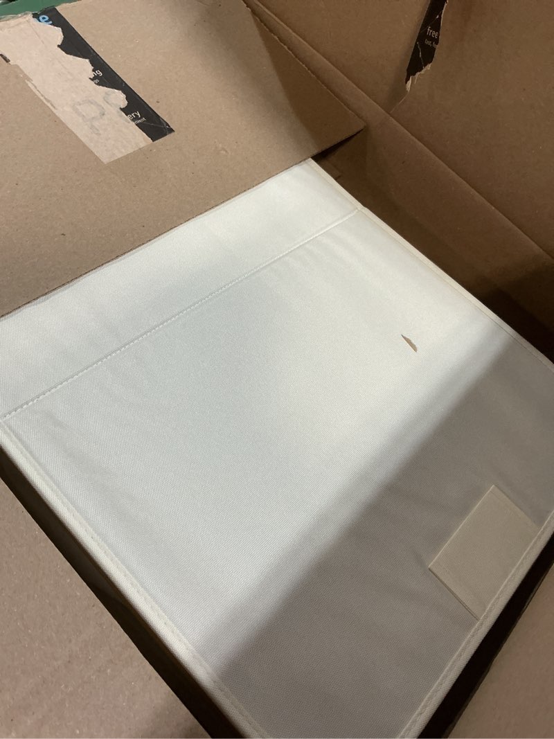 Condition photo showing As Is for efluky Laundry Hamper with Lid, Double Laundry Hamper with 2 Removable Bags, 2 Section Laundry Basket with Bamboo Handles for Bathroom, Bedroom & Laundry Room, 140L (36.9 Gallon) Beige