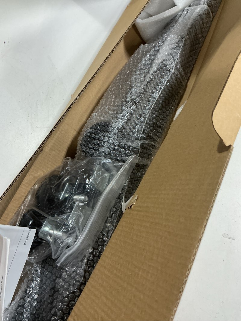 Condition photo showing New/Like New for linear shower drain, 32 inch matte black 304 stainless steel shower drain with tile insert panels, long rectangle shower floor drain with adjustable feet, hair catcher, fits bathroom, balcony matte black 32-inch