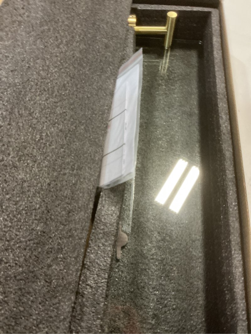Condition photo showing New/Like New for glass shelves for bathroom,20-inch brushed gold floating bathroom shelf stainless steel tempered glass shelf modern shelves wall mounted brushed gold 20"without railing