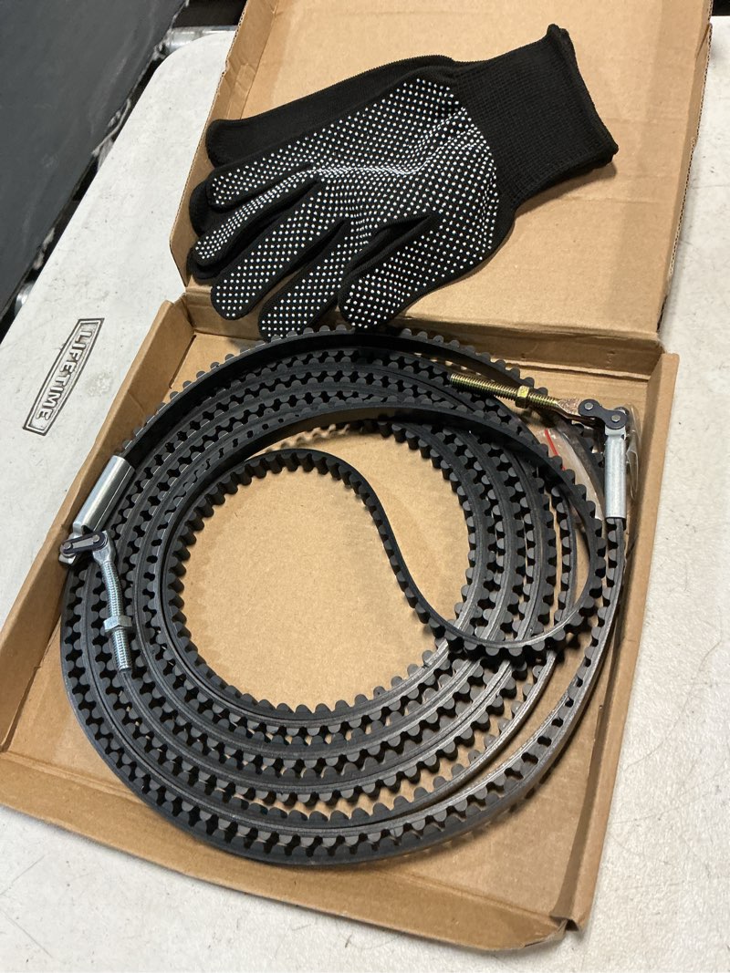 Condition photo showing Good Condition for 39354r.s 7 ft high garage door belt 223.7" compatible with genie garage door opener 7155, 3055, 3053, 2055, 7055, 1055, silentmax 750, silentmax 550,replacement genie garage door opener belts