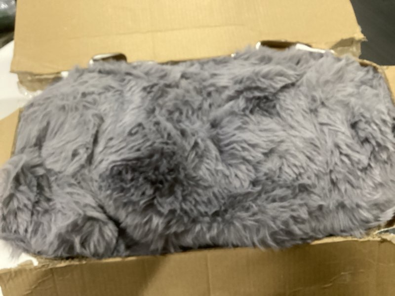 Condition photo showing Good Condition for Heated Blanket Throw, Fast Heating Blanket Throw with 1/2/4/6/9/12 Hours Auto-Off 8 Heat Level, 50'' * 60'' Cozy Faux Rabbit Fur Bubble Blanket, Soft Fluffy Warm Blanket(Dark Grey) Dark Grey 50''*60''
