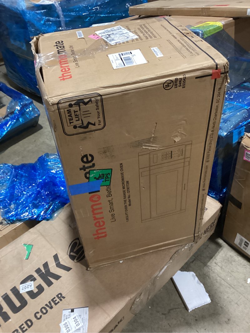 Condition photo showing Good Condition for ThermoMate 30" White Over the Range Microwave with 1.9 Cu. Ft. Capacity, Over the Stove with One Touch, 1000 Cooking Watts, 400 CFM and Sensor Cooking, 11 Power Levels, LED Lighting 1.9 Cu.Ft, White