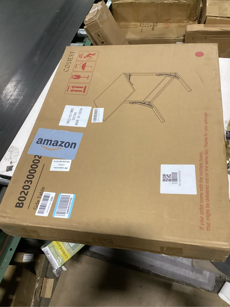 SUNBURY C Shaped End Table, TV Tray, No Assembly Required, Small Side Table for Couch and Bed, Folda