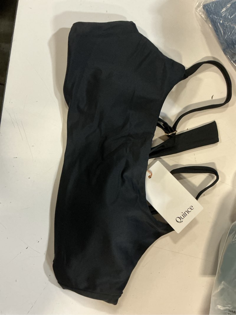 Condition photo showing Good Condition for ( only top) quince italian scoop neck bikini top, l, black