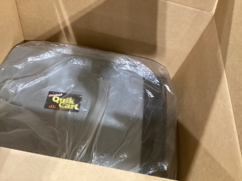 Condition photo showing Good Condition for dbest products Quik Cart Collapsible Rolling Crate on Wheels for Teachers Tote Basket 80 lbs Capacity, Made from Heavy Duty Plastic and Used as a Seat, Grey Standard Gray