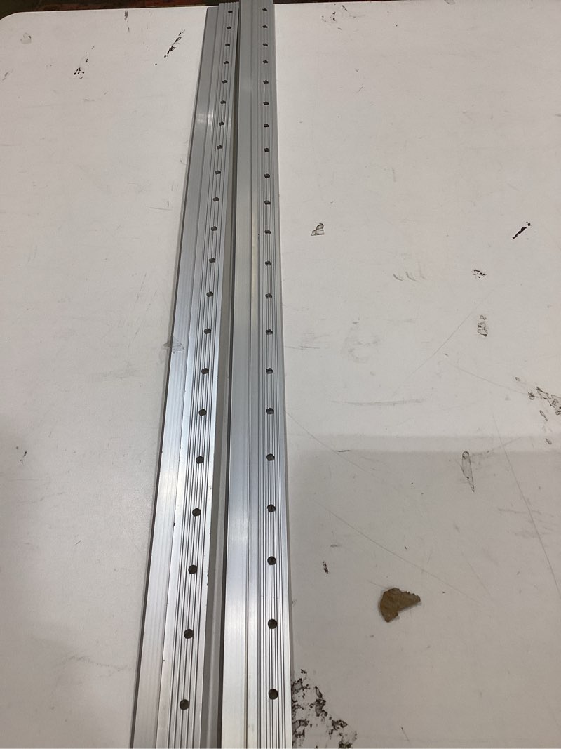 Condition photo showing As Is for 12" heavy duty french cleat picture hanger,aluminum z bar clips, interlocking wall mounting brackets for hanging mirror, panel, whiteboard, cabinet, shelf, headboard, photoes (2 pairs up to 90 lbs) 12"(2 pairs)