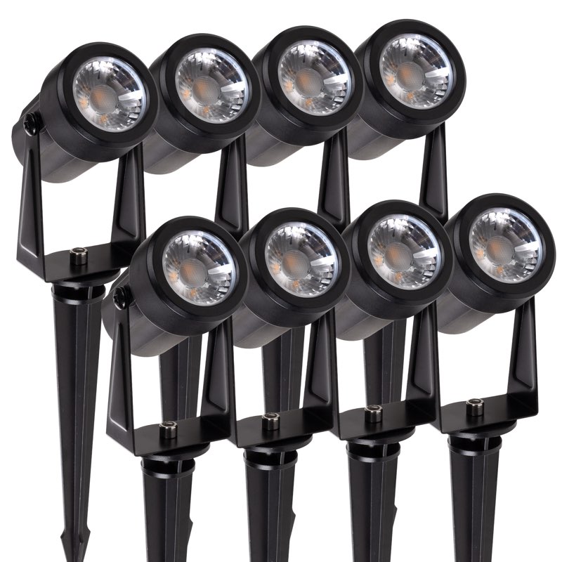 Pure Garden 8 Low Voltage Corded LED Landscape Lights - Outdoor Weather - Resistant