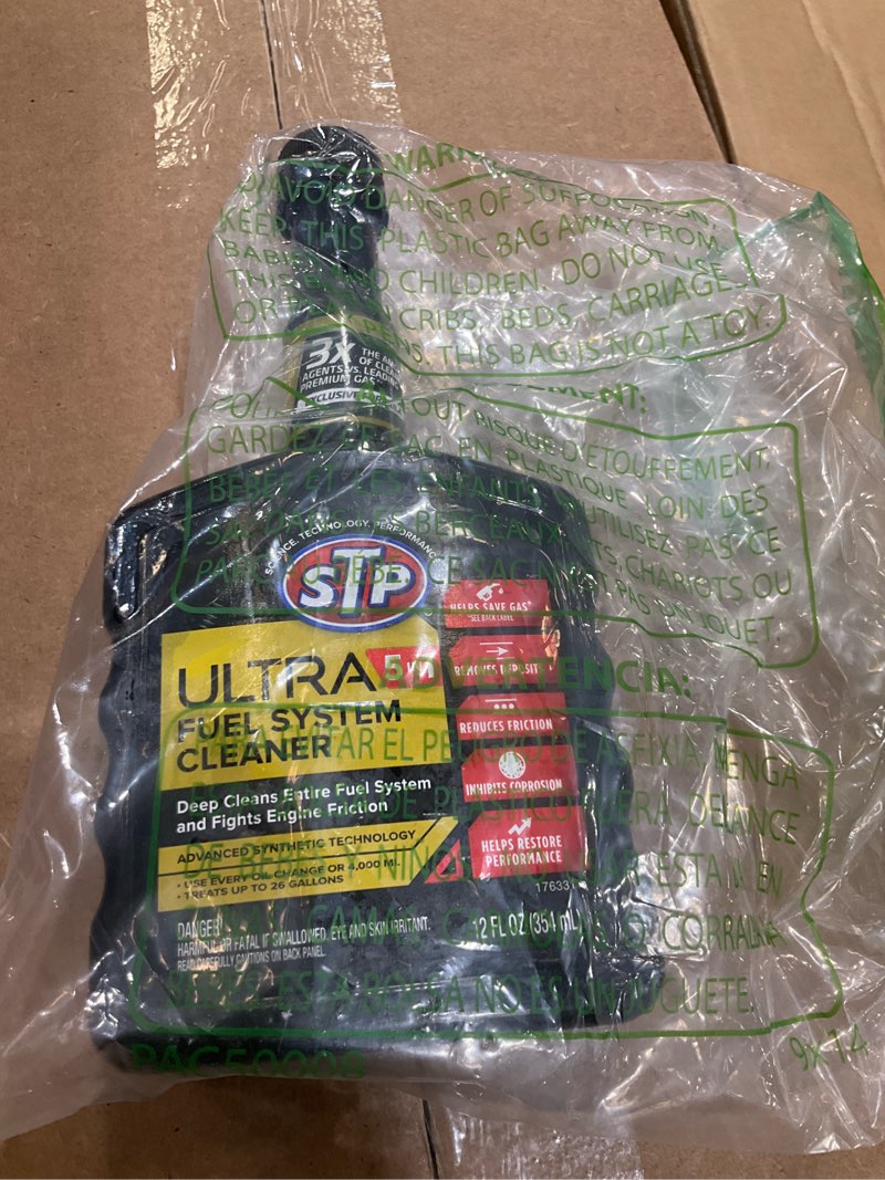 Condition photo showing New/Like New for ultra 5 in 1 fuel system cleaner and stabilizer, system fuel cleaner deep cleans fuel system and fights engine friction, 12 oz, stp