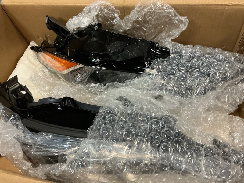Condition photo showing Good Condition for projector led headlights assembly set for 2018-2024 toyota camry xv70 l le se replacement headlamps chrome housing clear lens driver and psaaenger side(lh&rh) pair-black