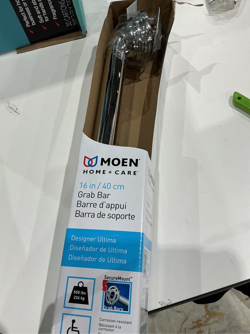 Condition photo showing As Is for moen chrome 16  designer grab bar