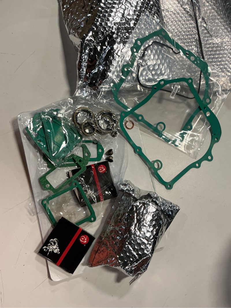 Condition photo showing As Is for top end kit std piston & ring + gasket seal + exhaust valve + intake valve spring rebuild kit compatible with ezgo fuji robin 295cc golf cart eh29c 4 cycle mci engine 1991-2002