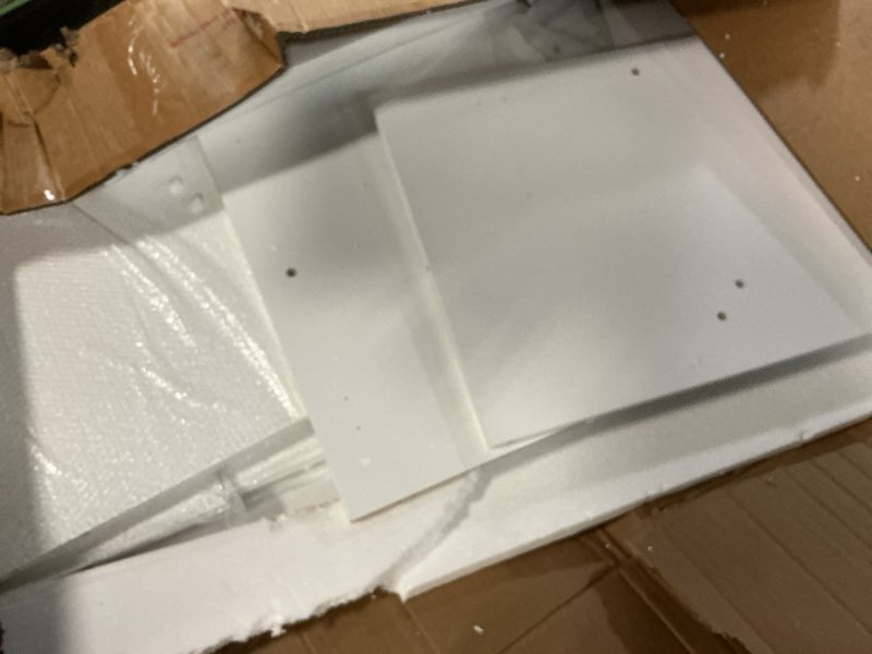 Condition photo showing As Is for 72" freestanding double sink bathroom vanity cabinet base only, hand-painted, sink not included