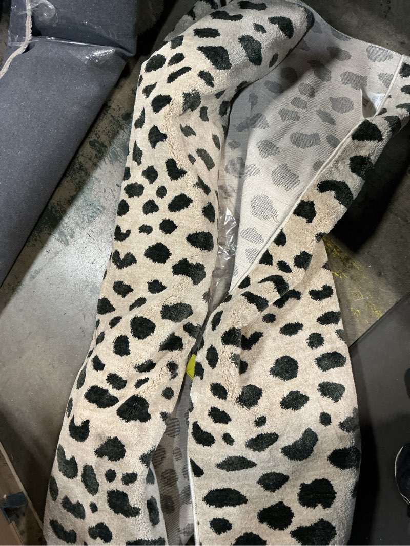 Condition photo showing As Is for 5'x7' daffodil leopard print woven rug black/white - threshold™