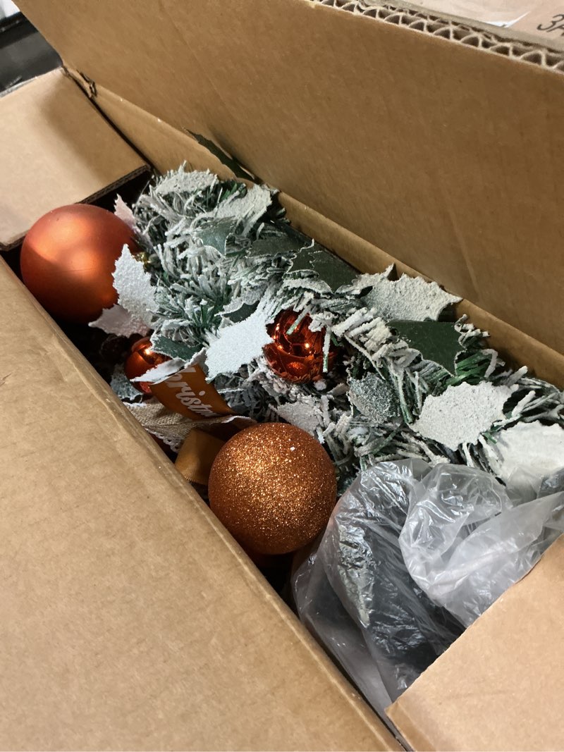 Condition photo showing Good Condition for 5ft Fully Decorated Pre-lit Christmas Tree,Pop up Christmas Tree Collapsible White Holiday Decor Sno