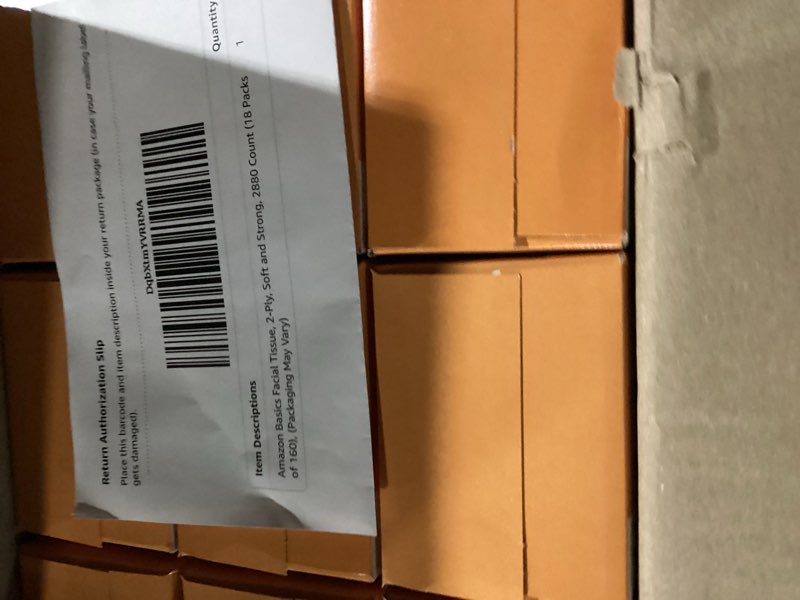 Condition photo showing New/Like New for amazon basics 2-ply facial tissue, 160 count