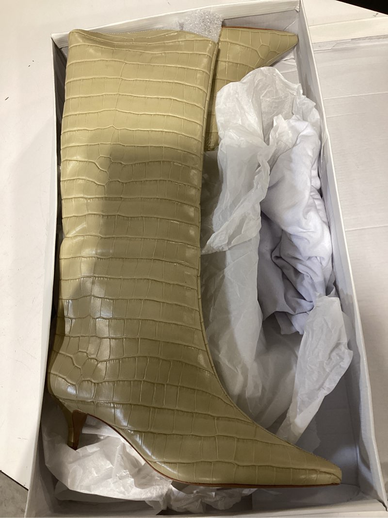 Condition photo showing Good Condition for schutz women's maryana leather dress boot white size 11