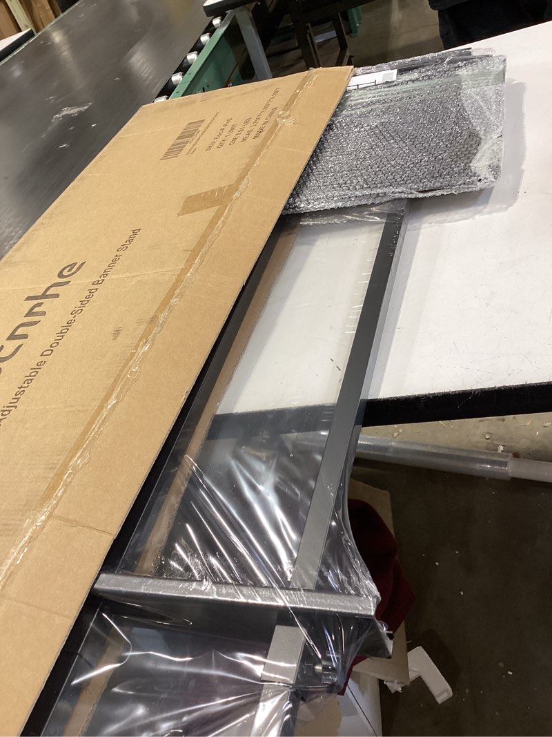 Eocnrhe Heavy Duty Banner Stand with Non-slip Mat Base, Adjustable Pedestal Poster Stand Up to 82 in