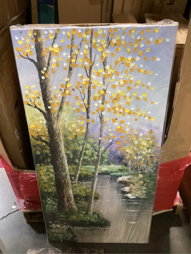 Condition photo showing New/Like New for tyed art-hand painted wall art oil painting landscape,wall art for living room, bedroom office wall decor, modern textured wall art, colorful abstract artwork picture, framed wall art 24x48 inch 48"l x 24"w ty-006