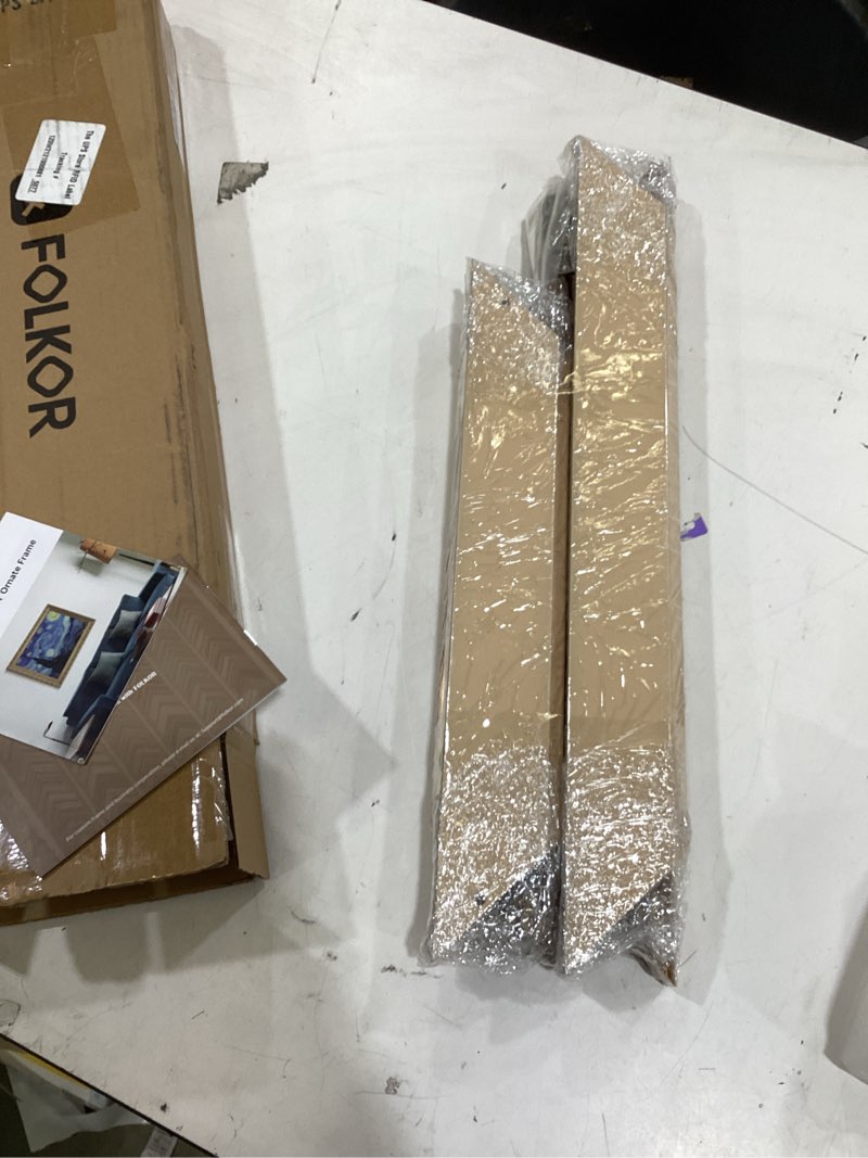 Condition photo showing Good Condition for diy wood frame for 24x36 canvas paintings, 2.4" wide antique ornate canvas frames for oil painting art prints, 24x36 gold frame for home living room wall decor (no backboard & glass cover) 24x36" gold