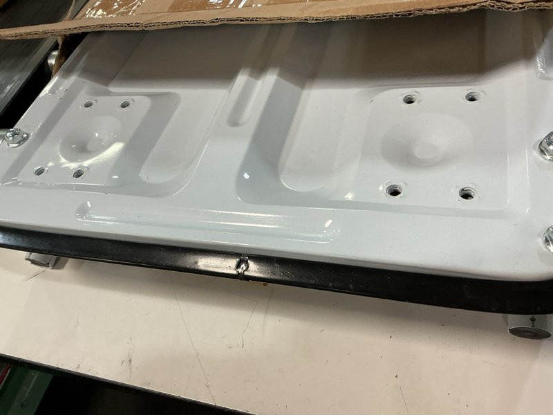 Condition photo showing As Is for leadallway foldable push cart platform cart 330lbs capacity 4 wheels 28.7x18.5x32.3inches white small flatbed cart white 330lbs
