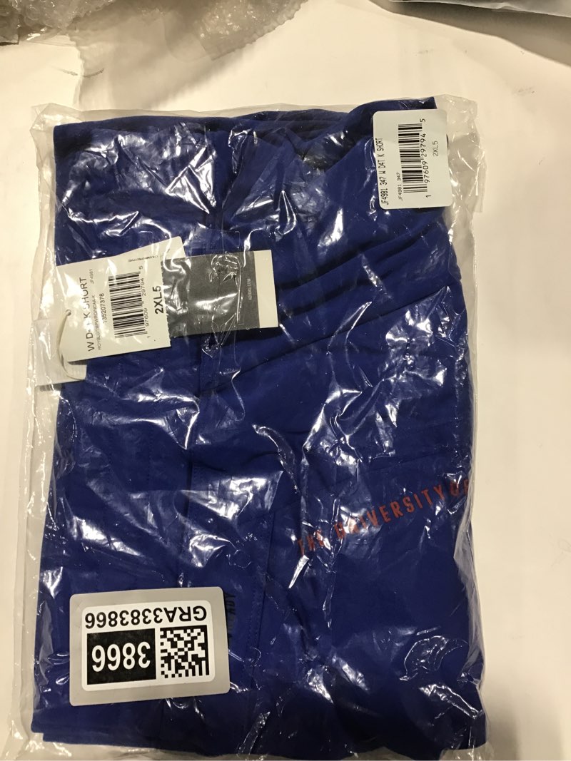 Condition photo showing New/Like New for Adidas Women's D4T Woven Kansas University Training Shorts, Team Royal Blue/Team Power Red/NCAA Kansas, XX-Large/5" Inseam