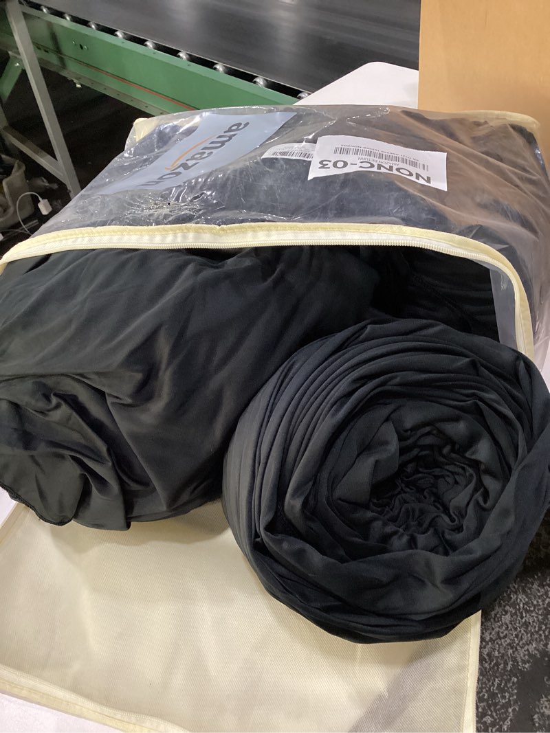 Condition photo showing Good Condition for 20ftx40ft black ceiling curtain for wedding parties – 4 panels wrinkle-free 40 ft long tent draping curtains for wedding, birthday & theme parties, 40ft height with rod pocket 60"w x 480"l (pack of 4) black