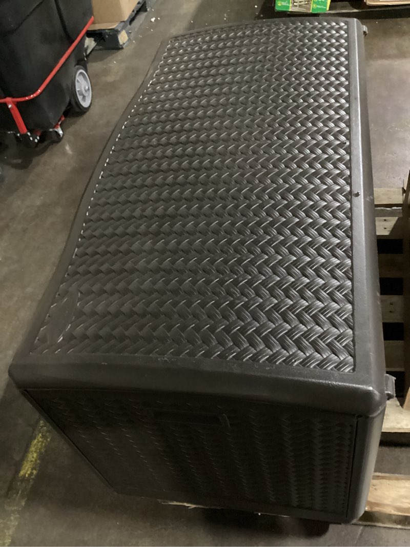 Condition photo showing Good Condition for suncast outdoor storage 124-gallon java plastic deck box
