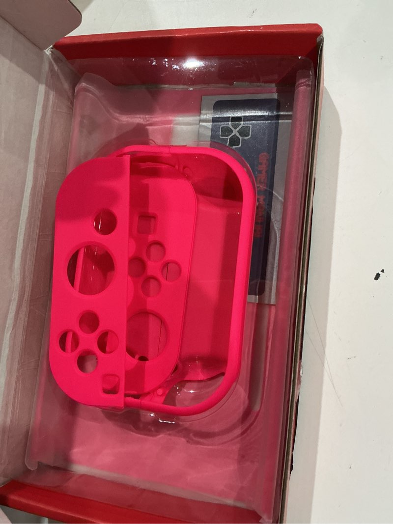 Condition photo showing Good Condition for extremerate playvital cover for nintendo switch, protective case protector for switch - shock-absorbent anti-scratch dockable easy to install durable hard shell, bright pink (not for switch 2)