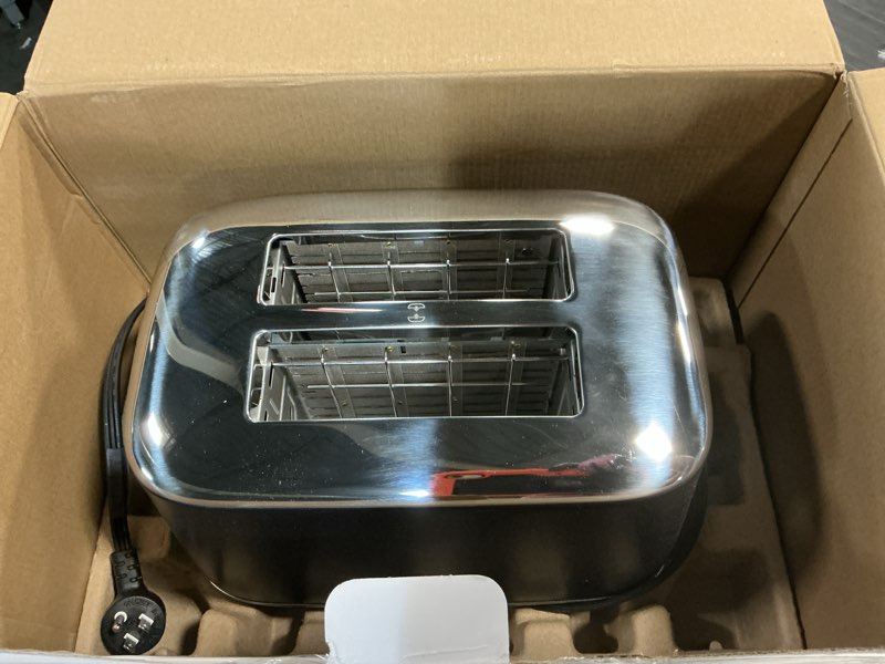 Condition photo showing As Is for breville bta735dbl toast select luxe kitchen toaster, 2 slice, damson blue