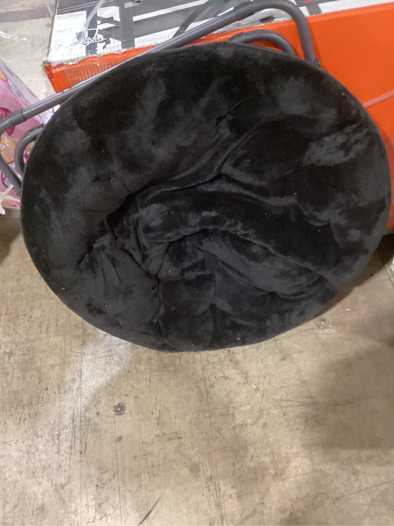 Condition photo showing As Is for mainstays saucer chair for kids and teens, black