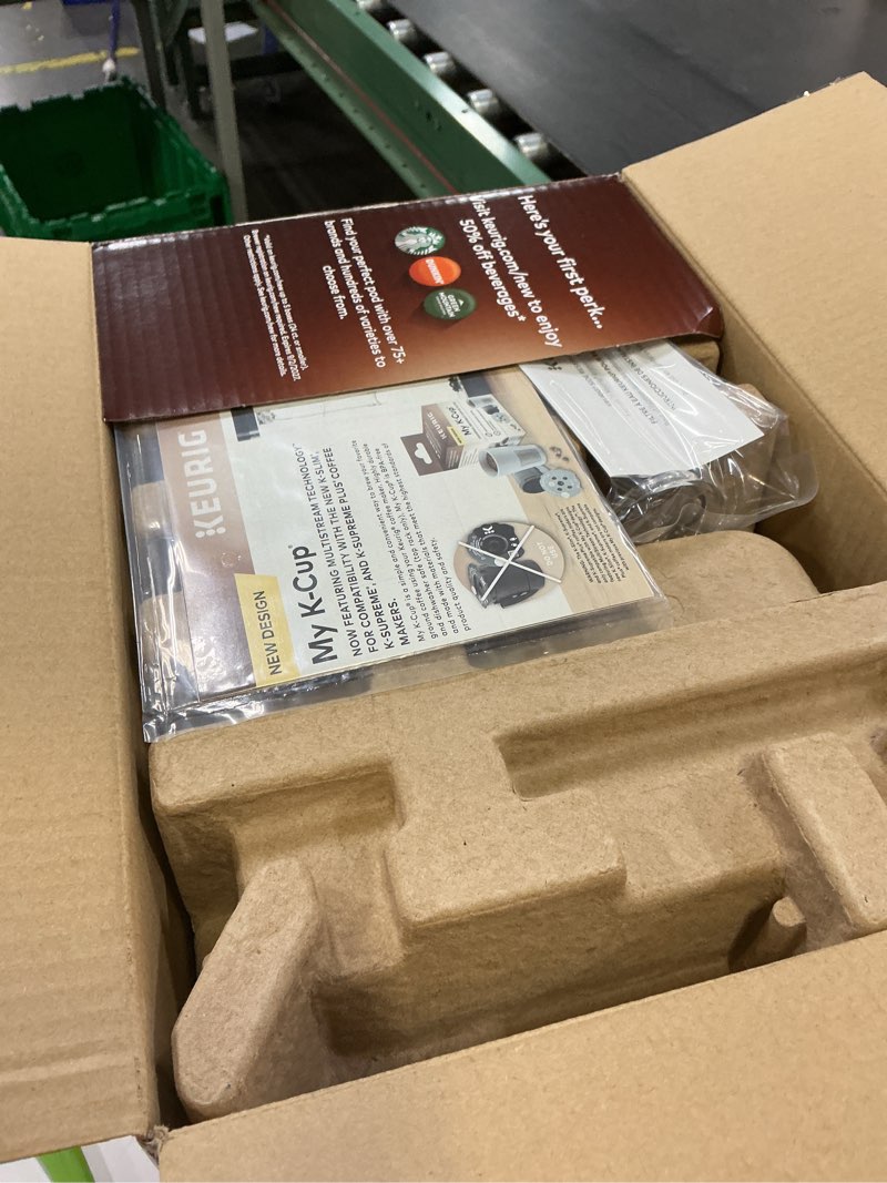 Condition photo showing New/Like New for keurig k-supreme single serve k-cup pod coffee maker, multistream technology, 4 brew sizes, 66oz dual-position removable reservoir, black black coffee maker