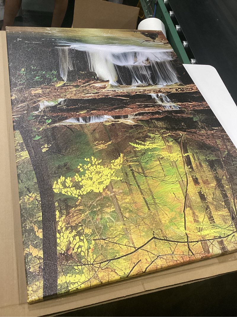 Condition photo showing New/Like New for waterfall canvas wall art sunset nature landscape pictures wall decor for living room mountain forest prints zen woodland tree painting poster nature botanical artwork for bedroom home decoration 24x36"