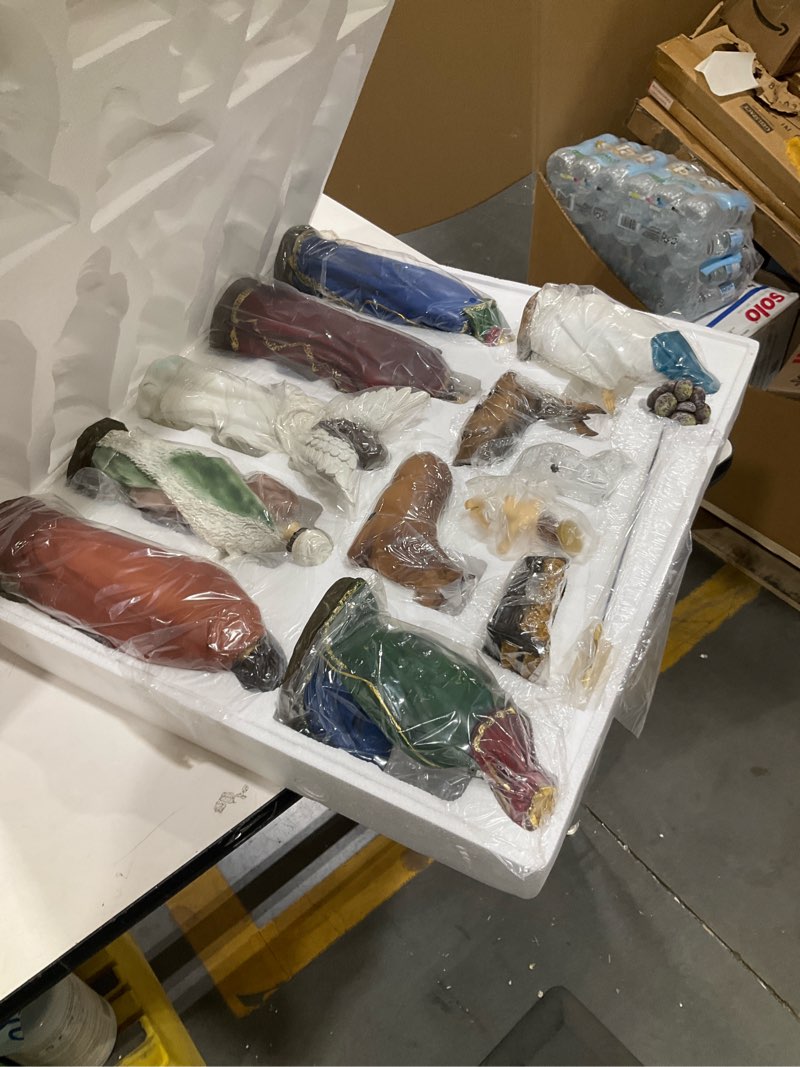 Condition photo showing New/Like New for besblee nativity sets for christmas indoor set of 13 pieces 11.8 inches resin figurines holiday decorations nativity scene tabletop decor religious collection gifts