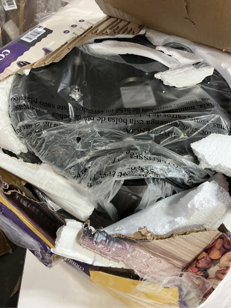 Condition photo showing As Is for Crock-Pot Large 8-Quart Programmable Slow Cooker with Auto Warm Setting Black Stainless Steel Black 8 Quarts