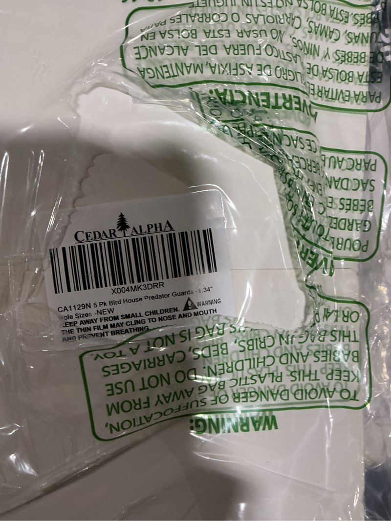 Condition photo showing Good Condition for 5 Pk 1.4" Metal Bird House Predator Guards -1-7/16" Hole Sizes - Excludes Different Bird Species - Protects The Entry Hole 5PK-1.34'' Hole