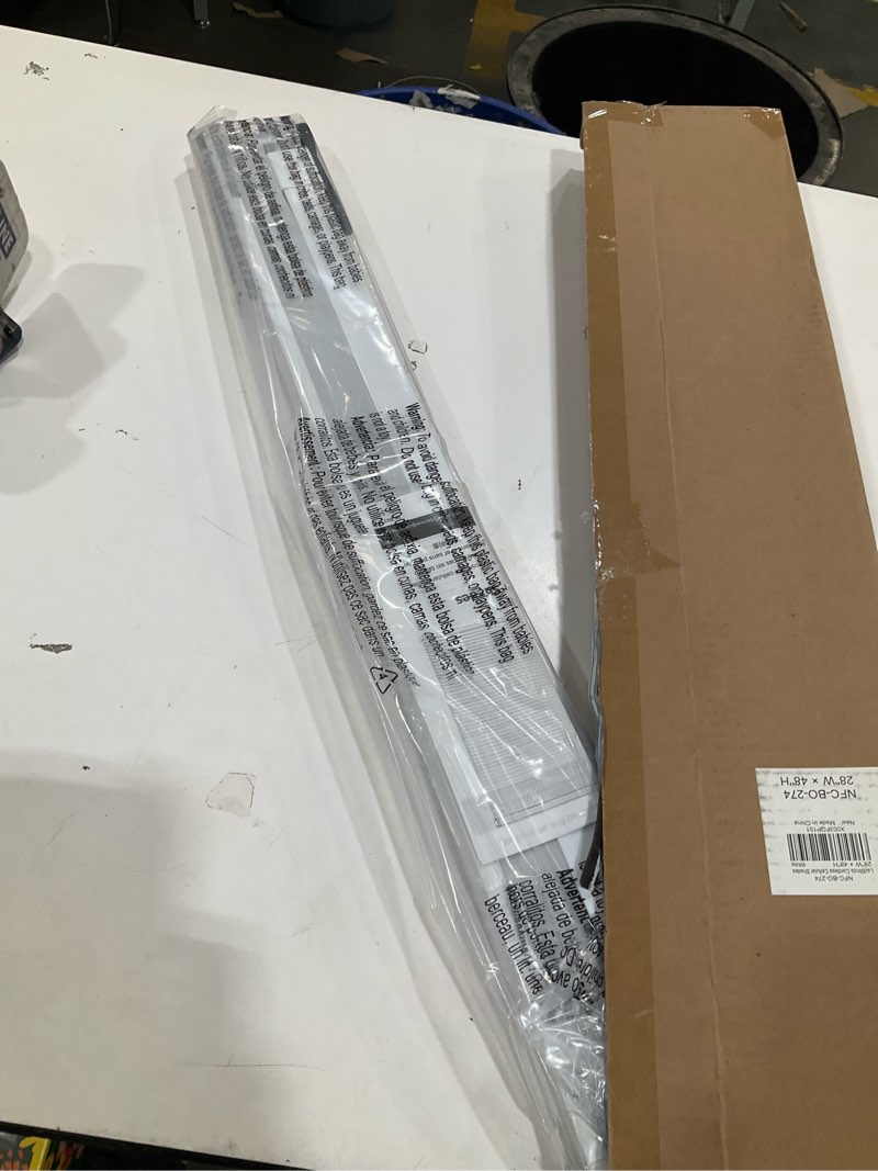 Condition photo showing Good Condition for lazblinds cordless cellular shades, no tools no drill blackout honeycomb shades pleated blinds for windows, 28'' w x 48'' h, silver white blackout-silver white 28'' w × 48'' h