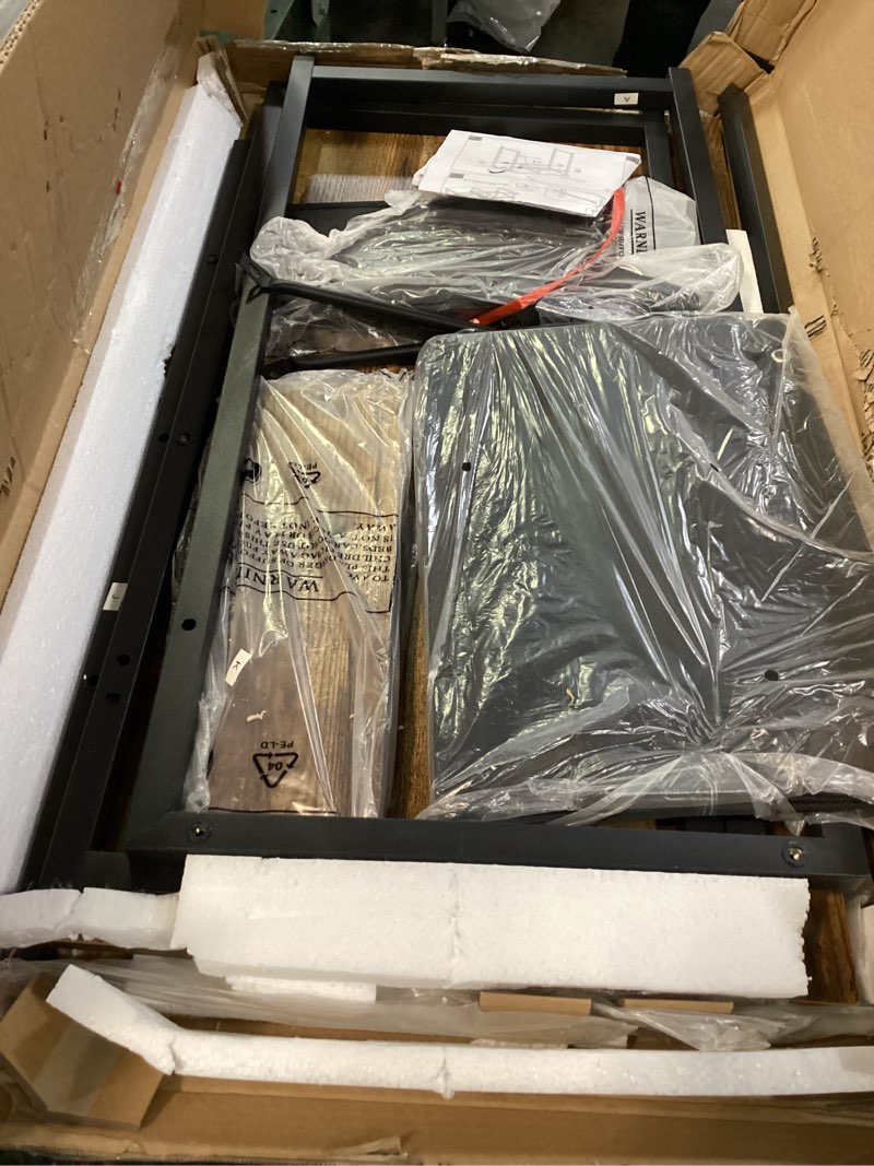 Condition photo showing Good Condition for Lufeiya Small Computer Desk with 2 Drawers for Bedroom, 31 Inch Home Office Desk with Storage Fabric Drawer and Bag, Study Writing Table for Small Spaces, Rustic Brown Rustic Brown 31.5"