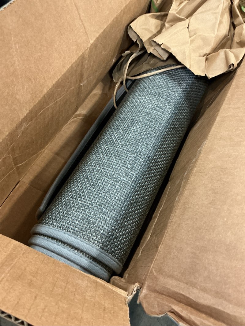 Condition photo showing As Is for GOYLSER 6ft Kitchen Runner Rugs Non Skid Washable, Rubber Backed Absorbent Jute Kitchen Rug Carpet Sink Mat Non Slip, Grey Grey 2'4" x 6' (Runner)