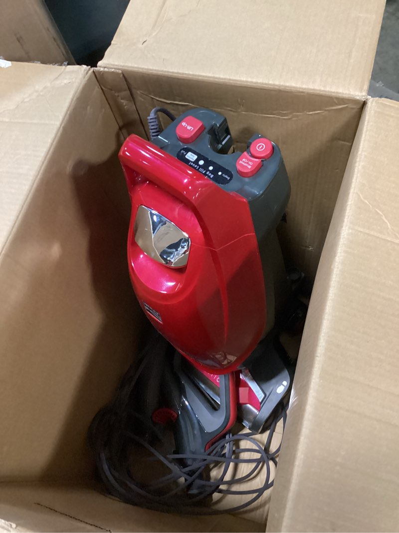 Condition photo showing As Is for kenmore bu3040 intuition bagged upright vacuum lightweight cleaner 2-motor power suction with hepa filter, 3-in-1 combination tool, handi-mate for carpet, floor, pet hair, red w/no lift-up