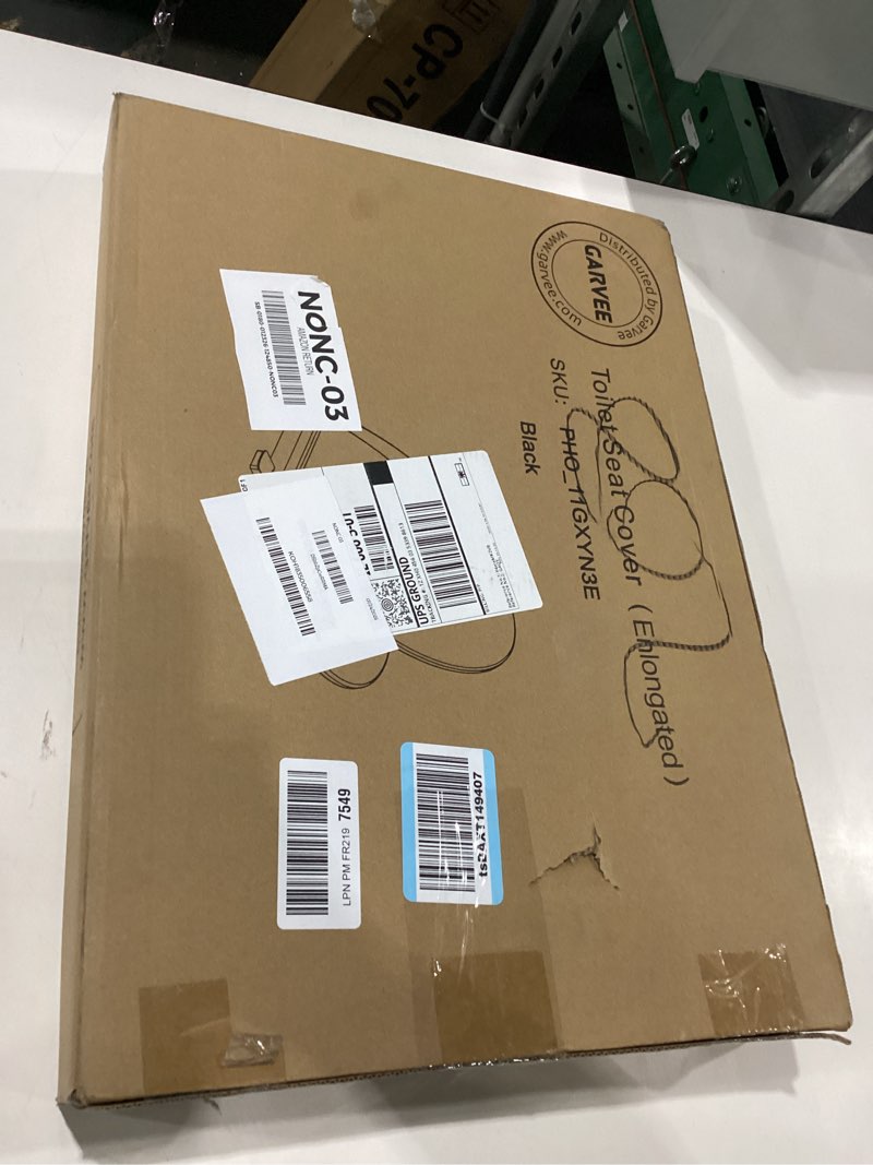 Condition photo showing New/Like New for Elongated Toilet Seat Slow Close, 19" Elongated Black Polypropylene Toilet Seat Cover with Never Loo