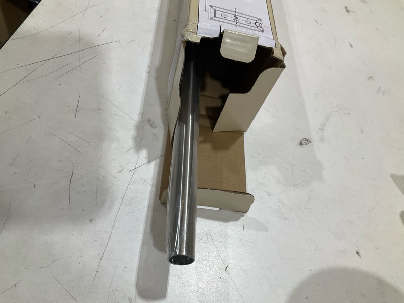 Condition photo showing As Is for allen + roth townley 18-in brushed nickel wall mount single towel bar